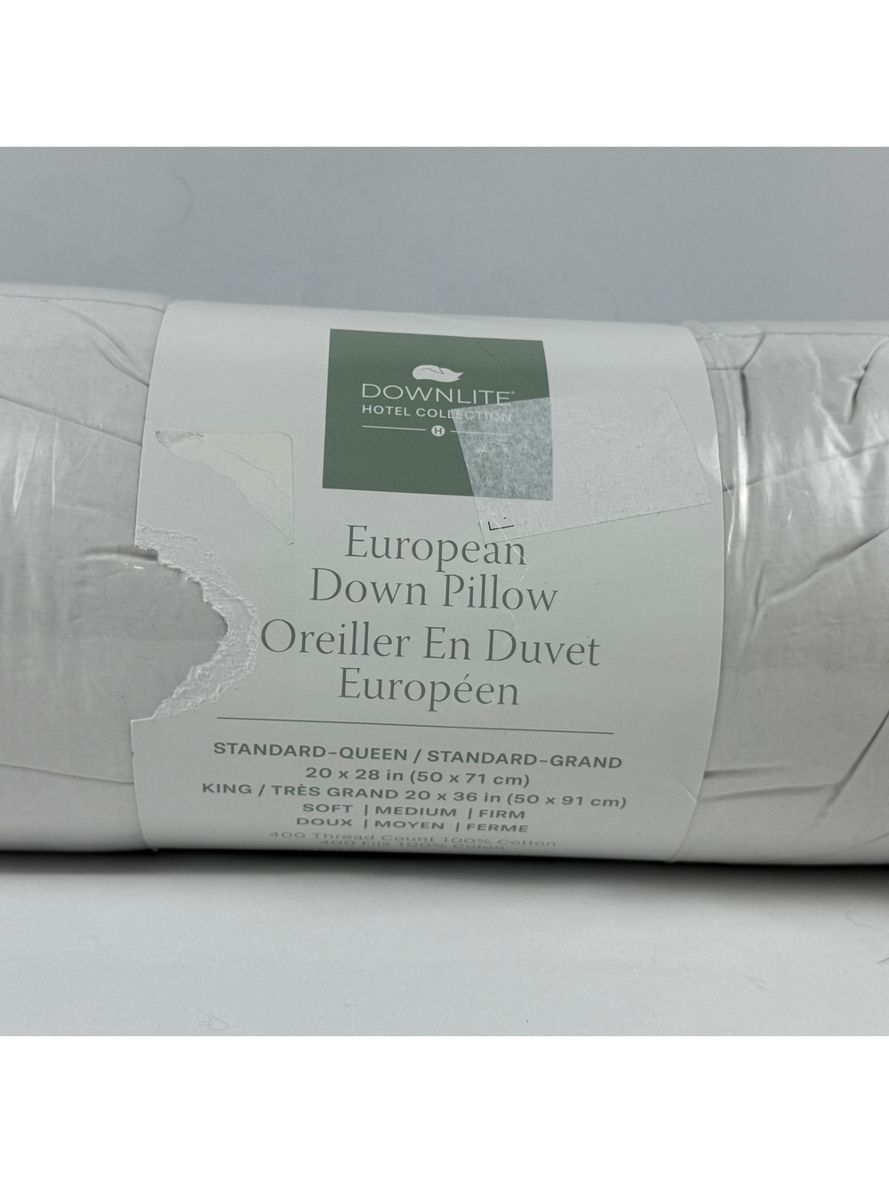 Downlite Hotel Collection European Down Pillow King Size